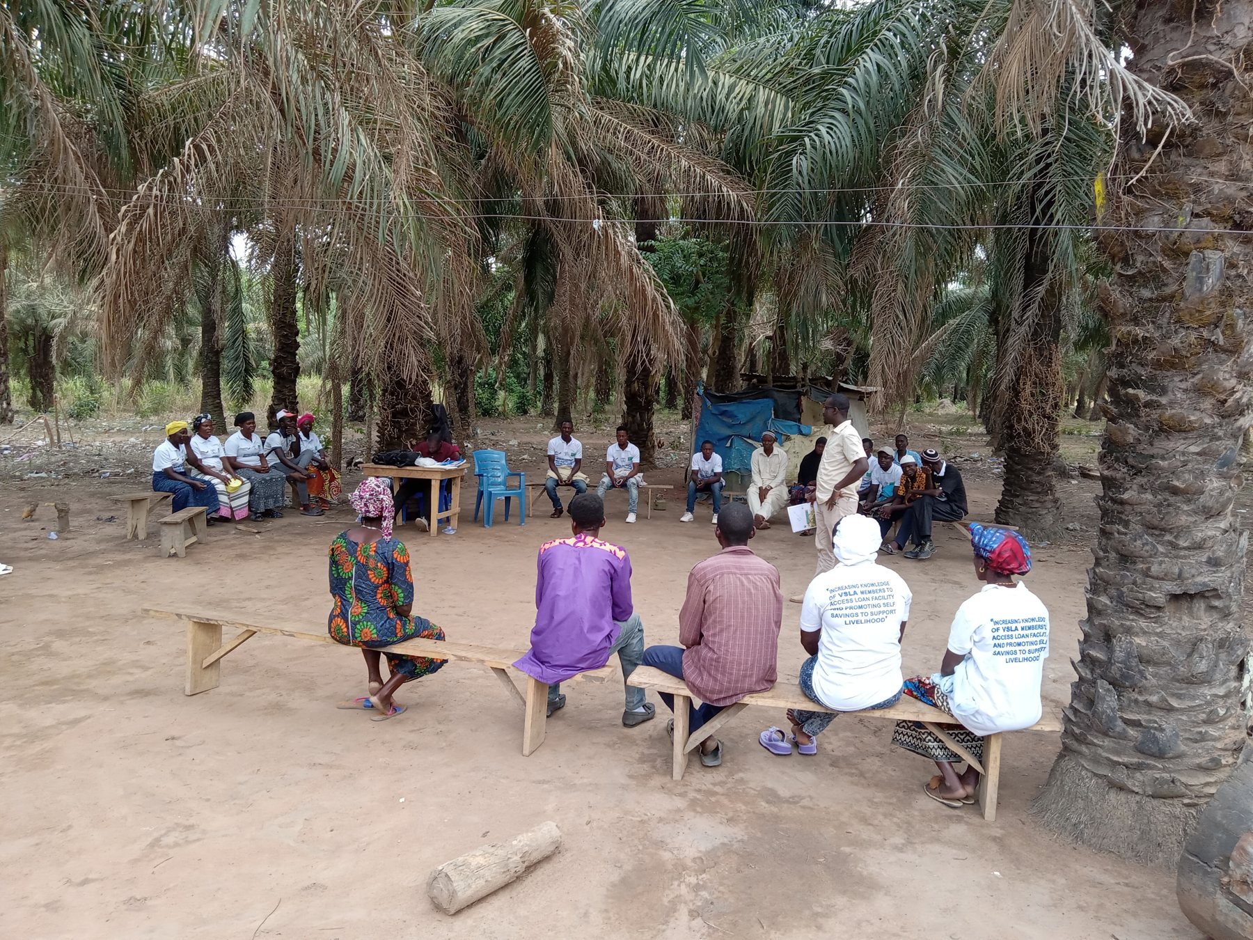 Community meeting in Malenka, Mara Chiefdom, Bombali District
