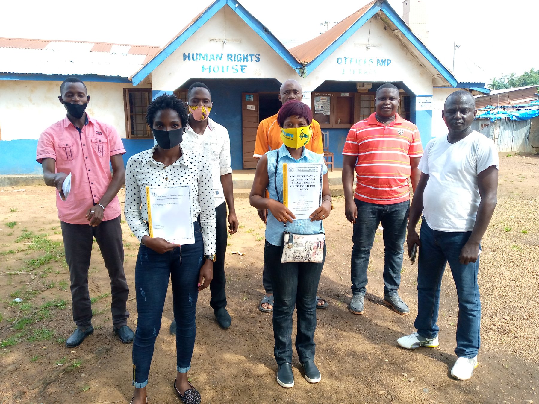 SiLNoRF and UPHR staff after a training in Port Loko, at Human Rights House